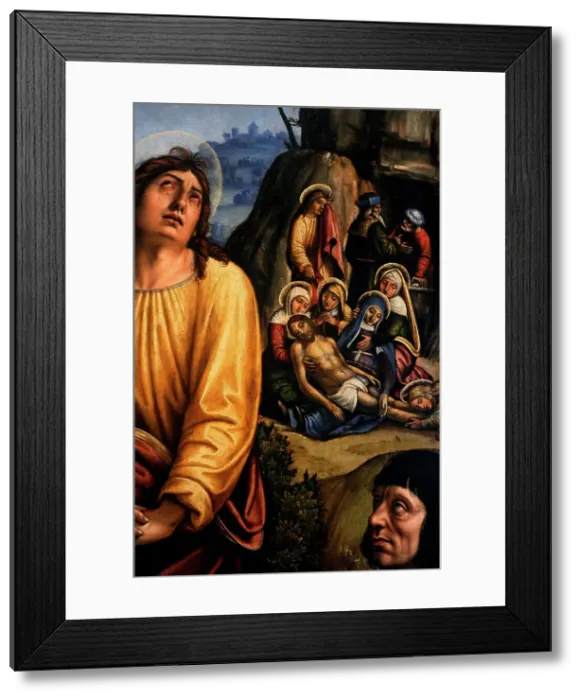 Framed Print : Christ on the cross, the Three Marys on mourning by John Framed Print : Christ on the cross, the Three Marys on mourning by John