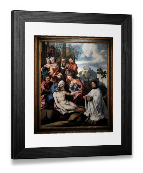 Framed Print : Lamentation of Christ with a Donor, c. 1535, by Jan van Scor Framed Print : Lamentation of Christ with a Donor, c. 1535, by Jan van Scor