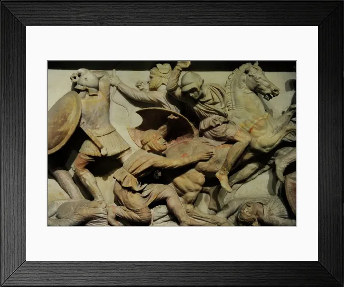 Framed Print : Alexander Sarcophagus. 4th century BC. Battle of Issus (333) Framed Print : Alexander Sarcophagus. 4th century BC. Battle of Issus (333)
