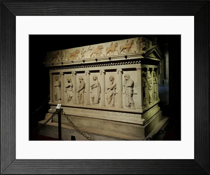 Framed Print : Sarcophagus of mourning women. 4th century BC. From Royal Ne Framed Print : Sarcophagus of mourning women. 4th century BC. From Royal Ne