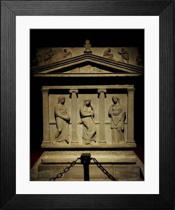 Framed Print : Sarcophagus of mourning women. 4th century BC. From Royal Ne Framed Print : Sarcophagus of mourning women. 4th century BC. From Royal Ne