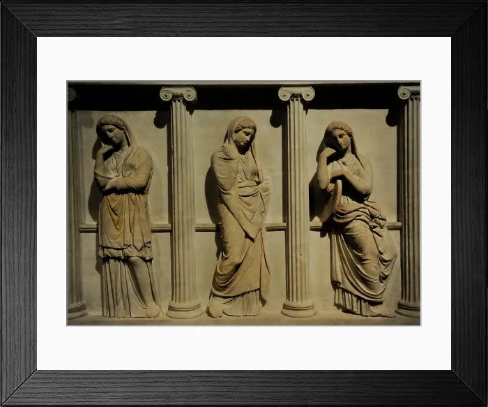 Framed Print : Sarcophagus of mourning women. 4th century BC. From Royal Ne Framed Print : Sarcophagus of mourning women. 4th century BC. From Royal Ne