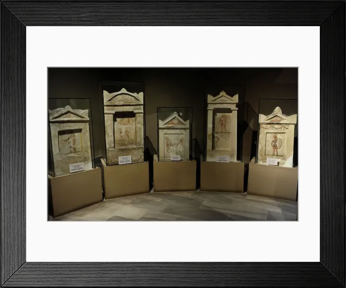Framed Print : Greek steles with traces of polychromy. From Sidon (Lebanon) Framed Print : Greek steles with traces of polychromy. From Sidon (Lebanon)