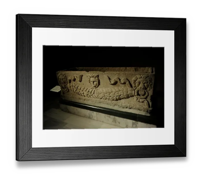 Framed Print : Sarcophagus tub. 2nd century AD. From Sidon (Lebanon) Framed Print : Sarcophagus tub. 2nd century AD. From Sidon (Lebanon)