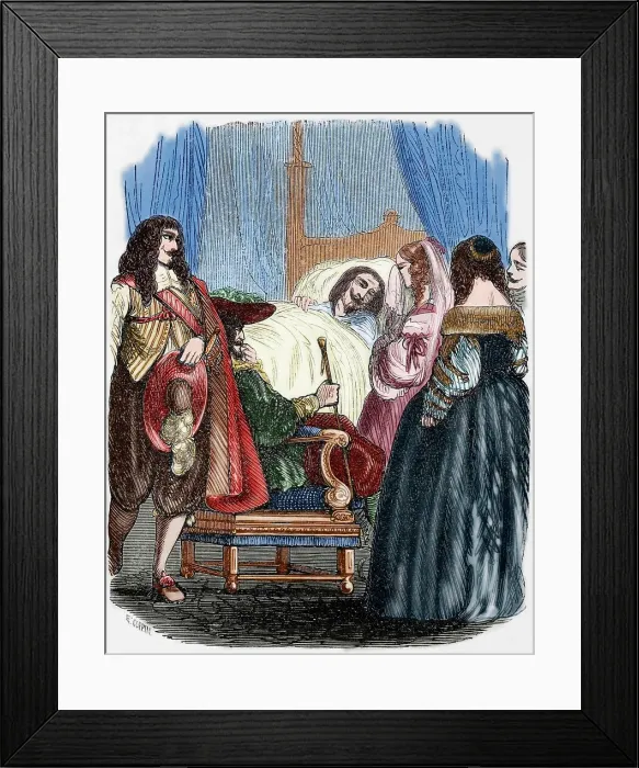 Framed Print : Death of Louis XIII (1601-1643). Engraving. Colored Framed Print : Death of Louis XIII (1601-1643). Engraving. Colored