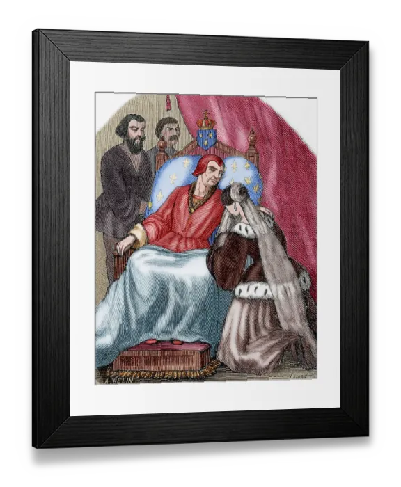 Framed Print : Death of Louis XI of France (1423-1483). Colored Framed Print : Death of Louis XI of France (1423-1483). Colored
