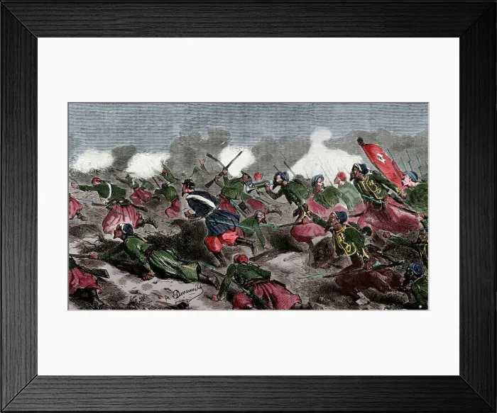 Framed Print : 19th Century 1859 Battle Battle Of Turbigo Colored Framed Print : 19th Century 1859 Battle Battle Of Turbigo Colored