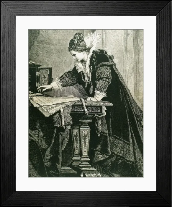 Framed Print : Elizabeth I (1533-1603) of england decrees the death of Mary Framed Print : Elizabeth I (1533-1603) of england decrees the death of Mary