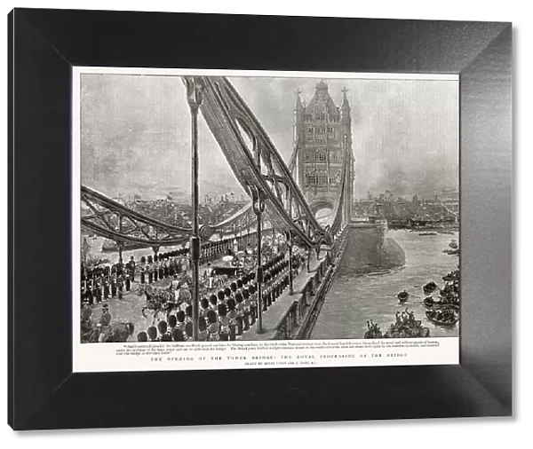 The Prince and Princess of Wales (later Edward VII and Alexandra of Denmark) going over the bridge, round on the south side of the river and down back again by the southern approach and returned over the bridge in the same order