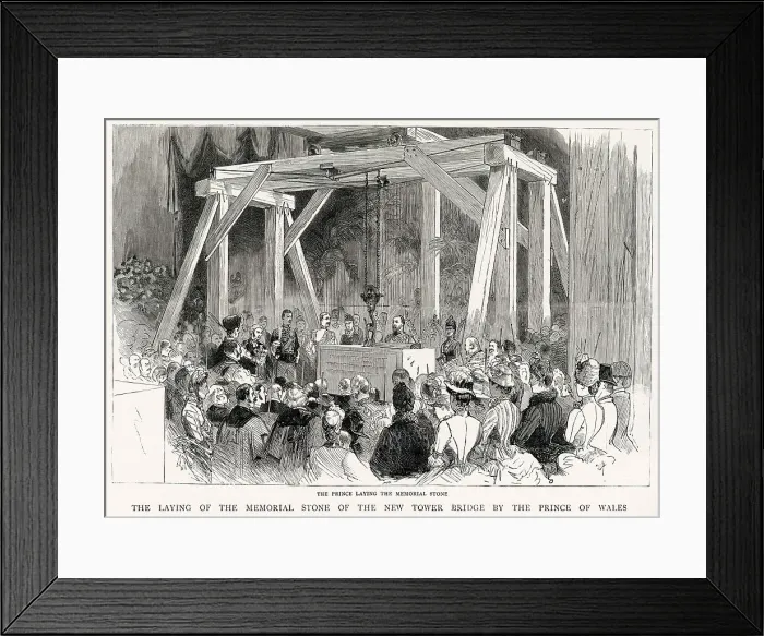 Framed Print : Laying the Foundation Stone of the New Tower Bridge 1886 Framed Print : Laying the Foundation Stone of the New Tower Bridge 1886