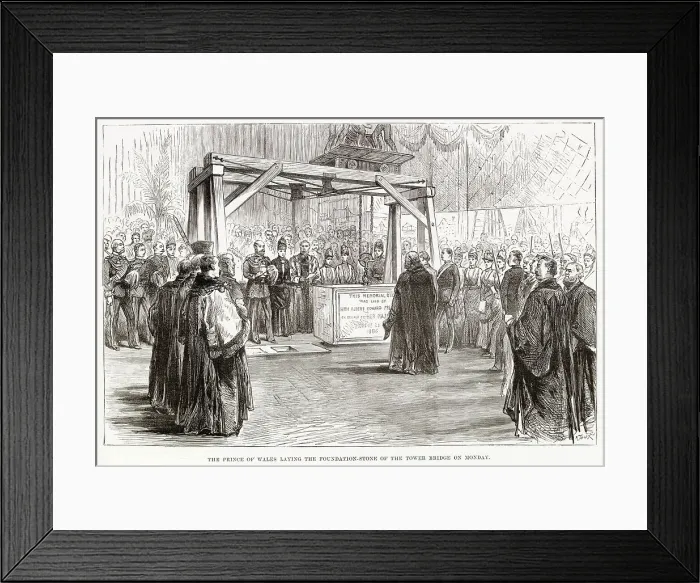 Framed Print : Laying the Foundation Stone of the New Tower Bridge 1886 Framed Print : Laying the Foundation Stone of the New Tower Bridge 1886