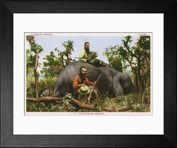 Framed Print : Kenya - East Africa - Two Italian Elephant Hunters Framed Print : Kenya - East Africa - Two Italian Elephant Hunters