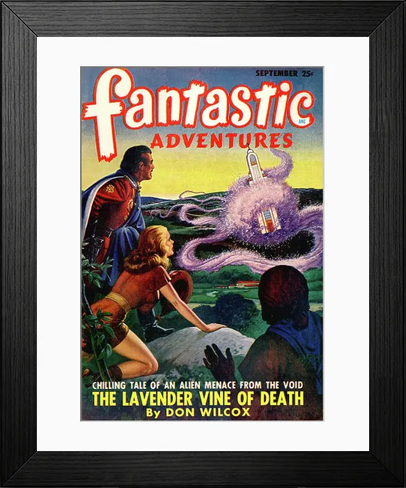 Framed Print : Fantastic Adventures - The Lavender vine of death Framed Print : Fantastic Adventures - The Lavender vine of death