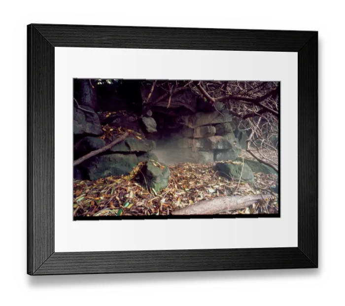 Framed Print : Ravenscroft (Cleddon Hall), cave in garden Framed Print : Ravenscroft (Cleddon Hall), cave in garden