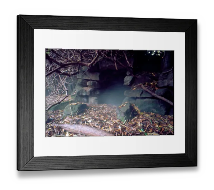 Framed Print : Ravenscroft (Cleddon Hall), cave in garden Framed Print : Ravenscroft (Cleddon Hall), cave in garden