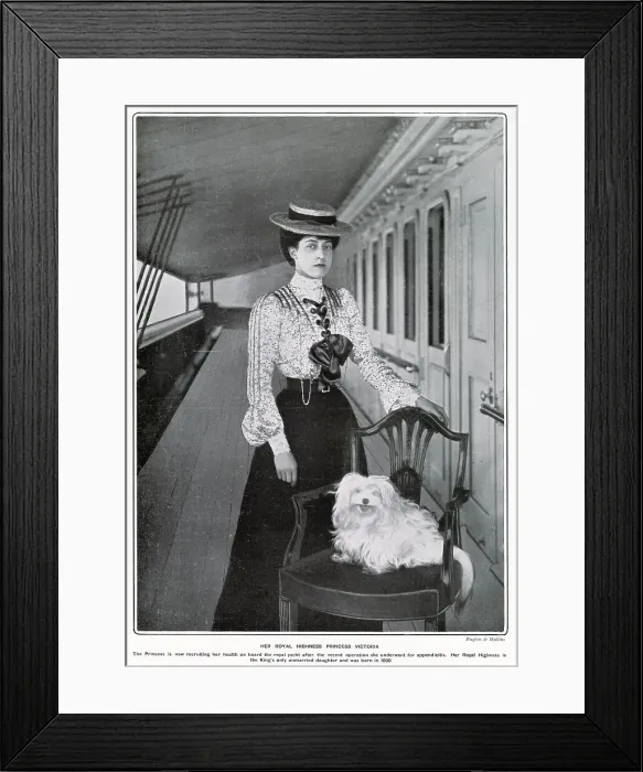 Framed Print : Princess Victoria (1868 - 1935), fourth child and second daughter of King Edward VII and Queen Alexandra. Recuperating on board the royal yacht HMY Victoria and Albert after a recent appendicitis operation. Date: 1905