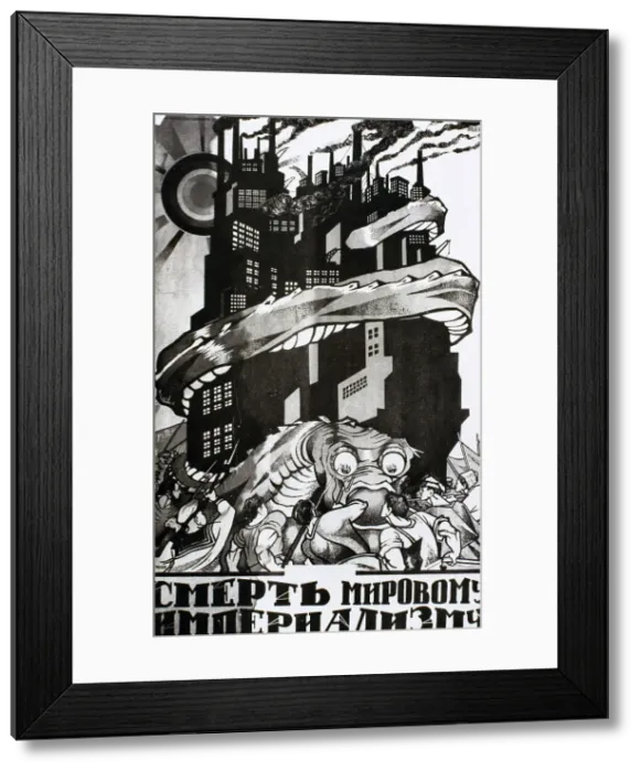 Framed Print : Soviet propaganda poster. Death to World Imperialism Framed Print : Soviet propaganda poster. Death to World Imperialism