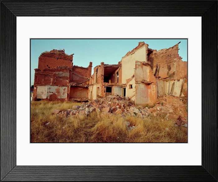 Framed Print : Bomb damaged hoses, Belchite, Spain Framed Print : Bomb damaged hoses, Belchite, Spain
