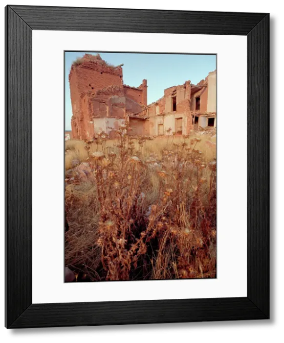 Framed Print : Abandoned buildings, Belchite, Spain Framed Print : Abandoned buildings, Belchite, Spain