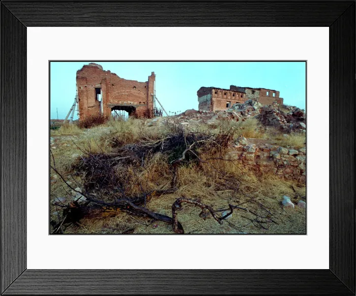 Framed Print : Damaged houses, Belchite, Spain Framed Print : Damaged houses, Belchite, Spain
