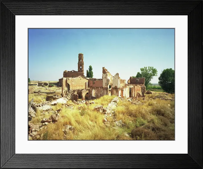 Framed Print : Ruins in landscape, Belchite, Spain Framed Print : Ruins in landscape, Belchite, Spain