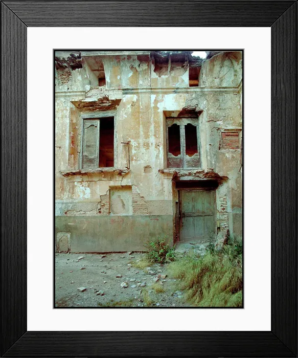 Framed Print : Damaged exterior houses, Belchite, Spain