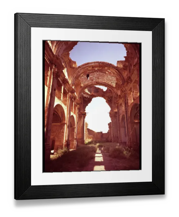 Framed Print : Interior ruined bombed church, Belchite, Spain Framed Print : Interior ruined bombed church, Belchite, Spain