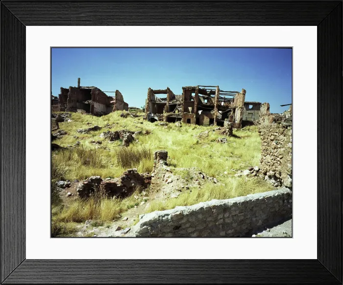 Framed Print : Ruined houses, Belchite, Spain Framed Print : Ruined houses, Belchite, Spain