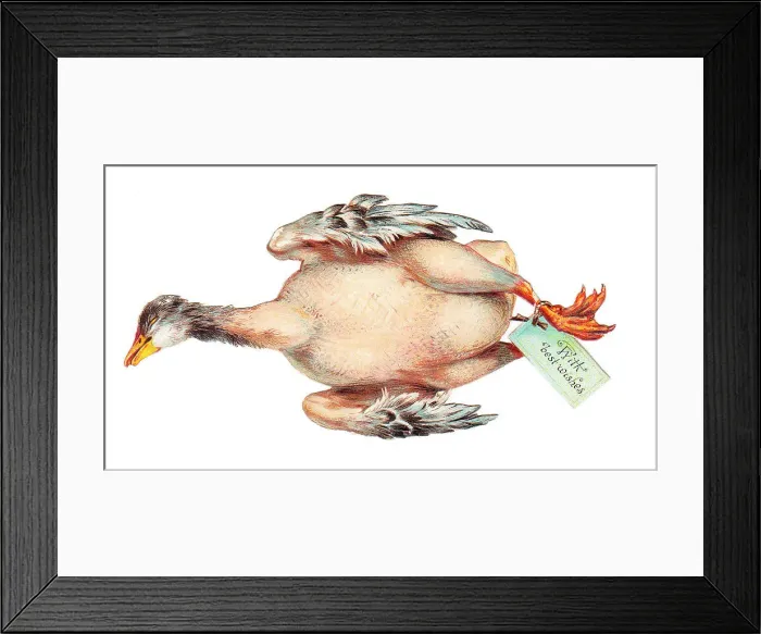 Framed Print : Plucked goose on a cutout Christmas card Framed Print : Plucked goose on a cutout Christmas card