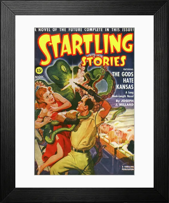 Framed Print : Startling Stories - The Gods Hate Kansas Framed Print : Startling Stories - The Gods Hate Kansas