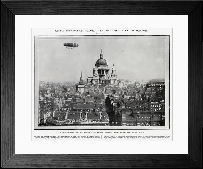 Framed Print : Airship Nulli Secundus Flying Over London 1907 Framed Print : Airship Nulli Secundus Flying Over London 1907