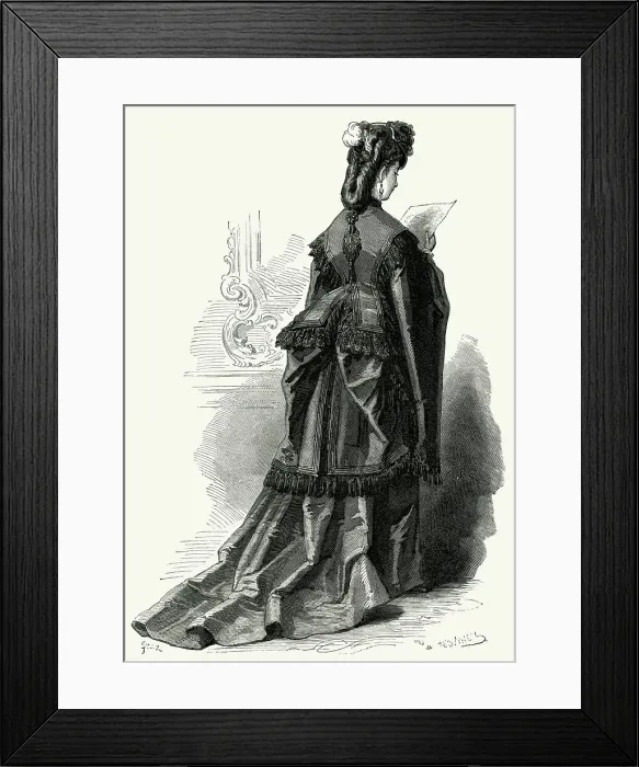 Framed Print : Woman wearing morning dress 1875