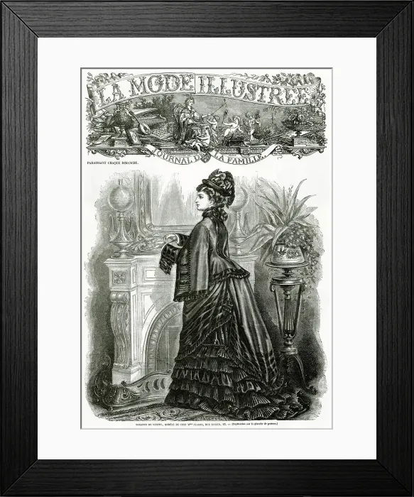 Framed Print : Victorian mourning dress 1875 Framed Print : Victorian mourning dress 1875