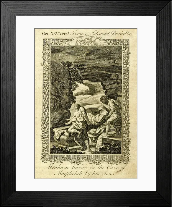 Framed Print : Abraham buried in the Cave of Machpelah by his sons Framed Print : Abraham buried in the Cave of Machpelah by his sons