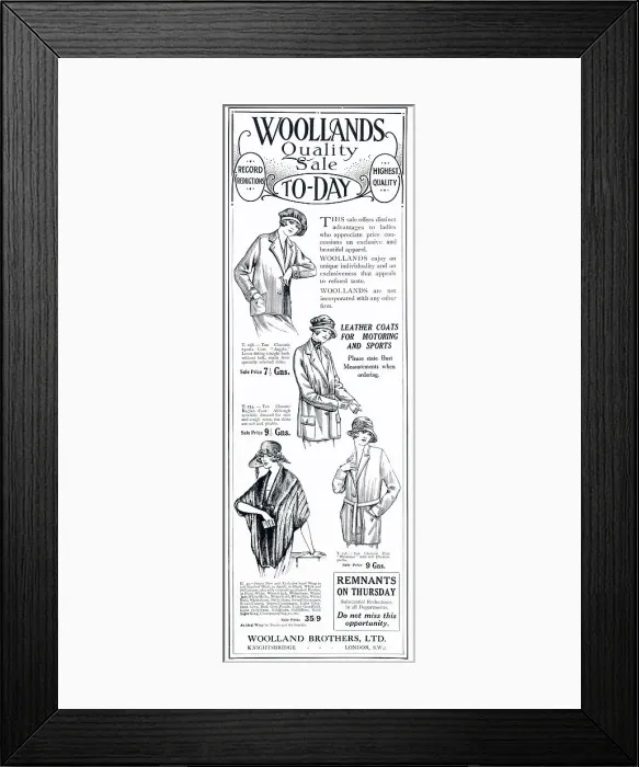 Framed Print : A selection of women's loose jackets for sale. Date: 1921 Framed Print : A selection of women's loose jackets for sale. Date: 1921