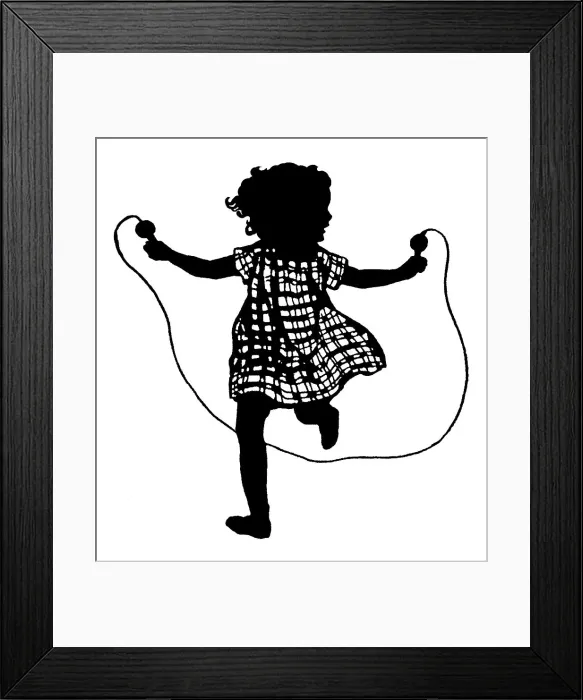 Framed Print : Girl skipping