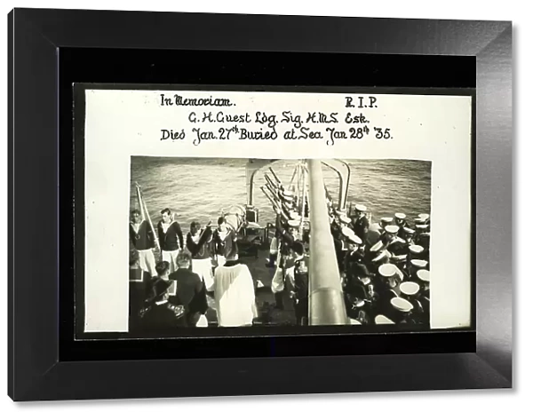 HMS Esk, burial at sea of Ldg Sig G H Guest