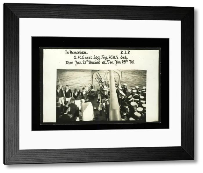 Framed Print : HMS Esk, burial at sea of Ldg Sig G H Guest Framed Print : HMS Esk, burial at sea of Ldg Sig G H Guest