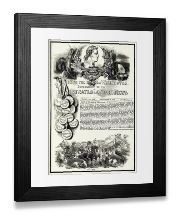 Framed Print : Wellington supplement to the Illustrated London News 1852 Framed Print : Wellington supplement to the Illustrated London News 1852