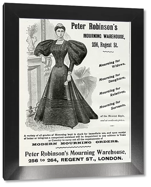Advert for Peter Robinson's mourning clothing 1896