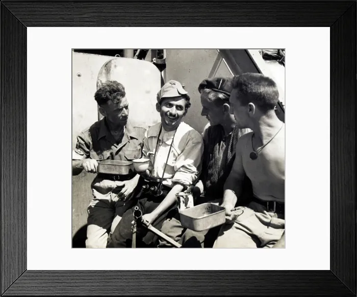 Framed Print : No 2 Commando drinking tea with a Yugoslav partisan Framed Print : No 2 Commando drinking tea with a Yugoslav partisan