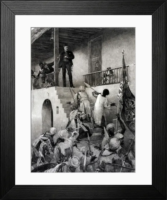 Framed Print : General Gordon's death at the hands of the Mahdi's followers Framed Print : General Gordon's death at the hands of the Mahdi's followers