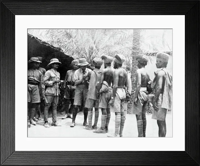 Framed Print : Photograph of Indian troops lined up to receive inoculations Framed Print : Photograph of Indian troops lined up to receive inoculations