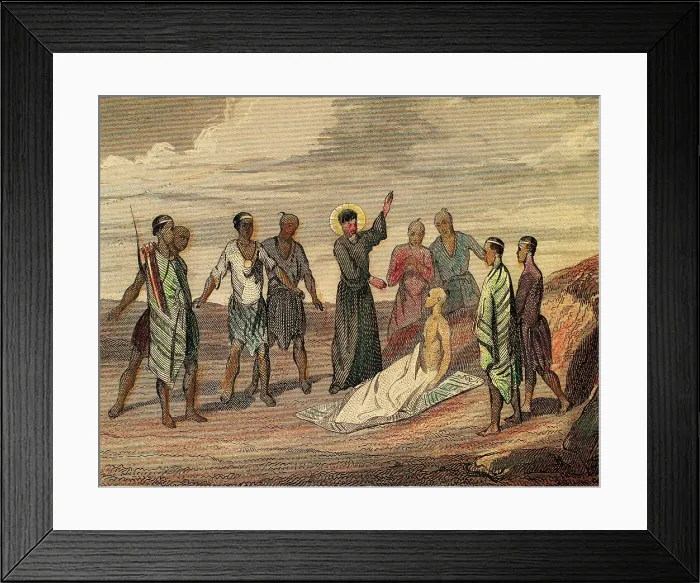 Framed Print : Saint Francis Xavier (1506-1552) resurrect a dead in Framed Print : Saint Francis Xavier (1506-1552) resurrect a dead in