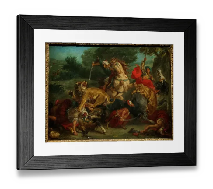 Framed Print : The Lion Hunt, 1855 or 1856, by Eugene Delacroix Framed Print : The Lion Hunt, 1855 or 1856, by Eugene Delacroix