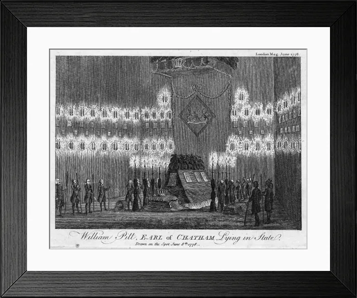 Framed Print : Lying in state of Wiliam Pitt the Elder, 1778 Framed Print : Lying in state of Wiliam Pitt the Elder, 1778