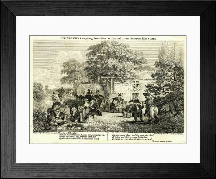 Framed Print : Undertakers regaling themselves at Death's Door Framed Print : Undertakers regaling themselves at Death's Door