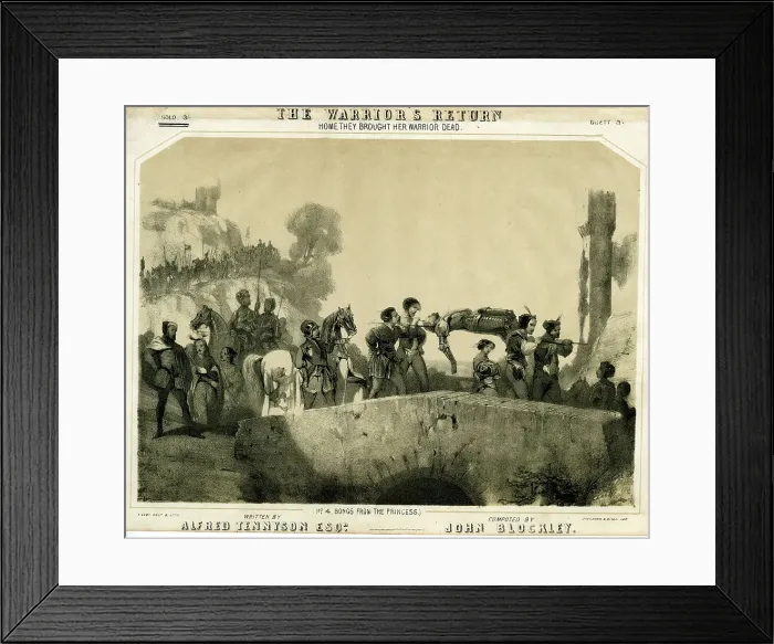 Framed Print : Victorian Sheet Music Cover Warrior Return Alfred Framed Print : Victorian Sheet Music Cover Warrior Return Alfred