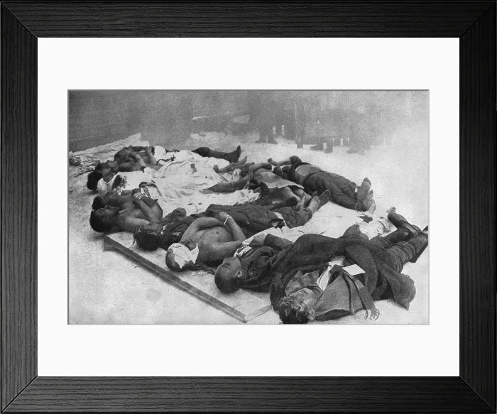 Framed Print : Revolution victims laid out for identification, Russia Framed Print : Revolution victims laid out for identification, Russia
