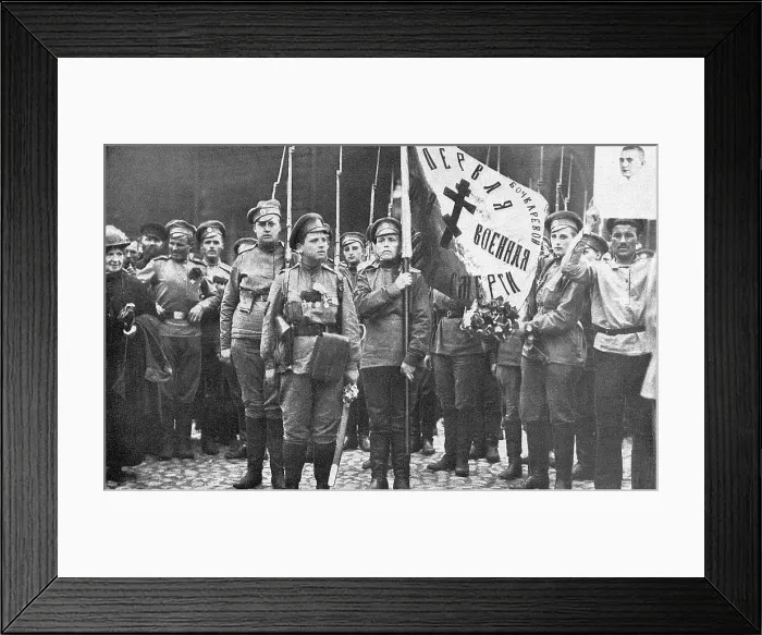 Framed Print : Maria Bochkareva with Women's Battalion, Russia, WW1 Framed Print : Maria Bochkareva with Women's Battalion, Russia, WW1